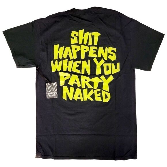 Life's A Beach Other - Lifes A Beach Mens Black & Green Cotton Short Sleeve Graphic Tee T shirt Size S